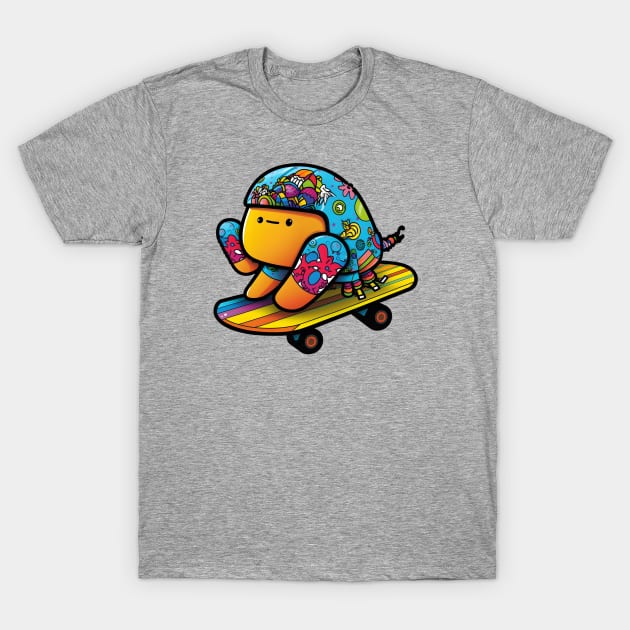 Kawaii Hermit Crab Skateboard Cartoon Art Print T-Shirt by Xtian Dela ✅